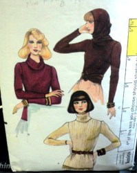 9006 VOGUE KNIT SWEATER,TURTLENECK/ COLLAR/ HOOD OR NOT PATTERN 12